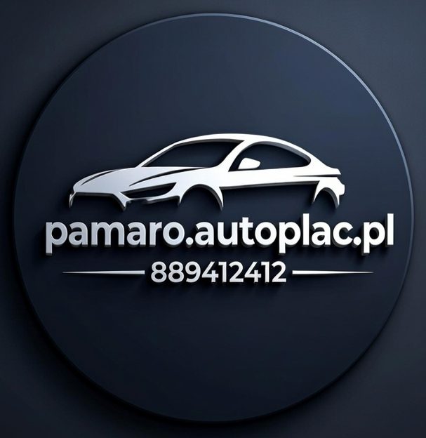 Logo firmy Pamaro Autoplac z adresem strony internetowej i numerem telefonu.